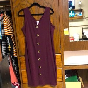Maroon Button Down Dress